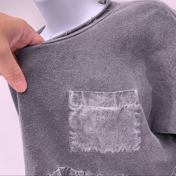 Anthro Postage Stamp Gray 3/4 Sleeve Peplum Top - Picture 5 of 9